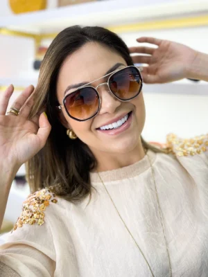 Gafas hexagonales marrón 2.0 degradé