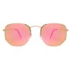 Gafas hexagonales clasicos rosados-espejados 400UV - Imagen 4