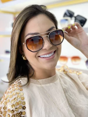 Gafas hexagonales marrón 2.0 degradé