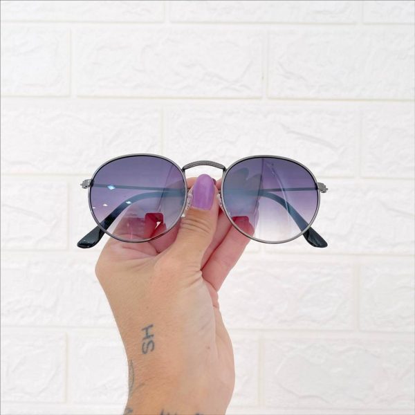 Gafas round negras-degradé