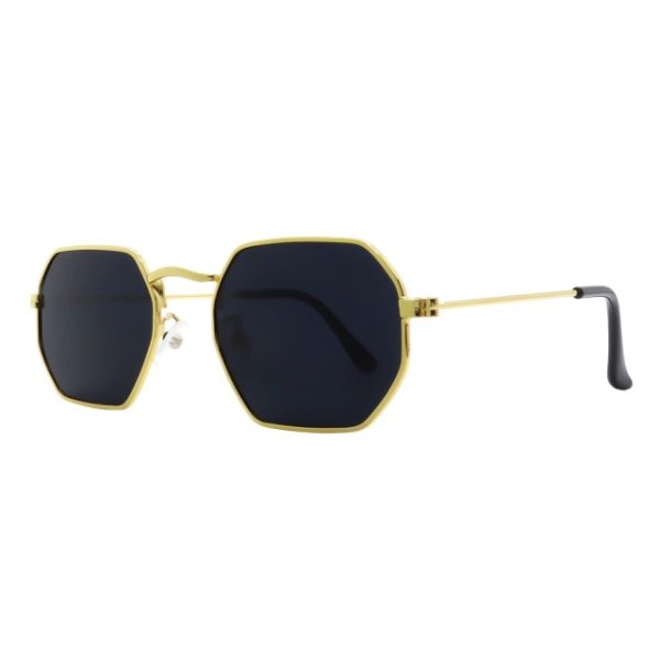 Lentes Octagonales Negro-Dorado-400 UV - Imagen 3