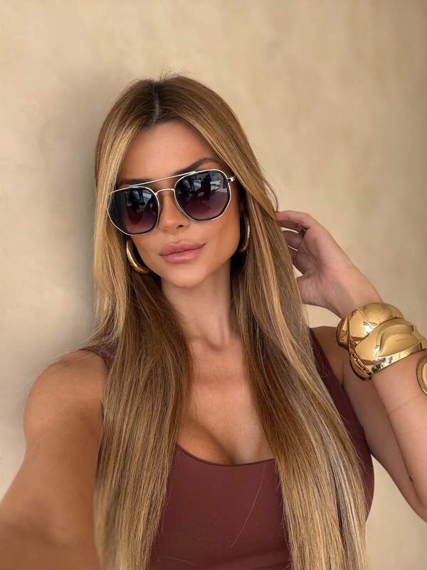 Lentes Hexagonales 2.0 Negro Degrade (Borde Rose Gold) - Imagen 4
