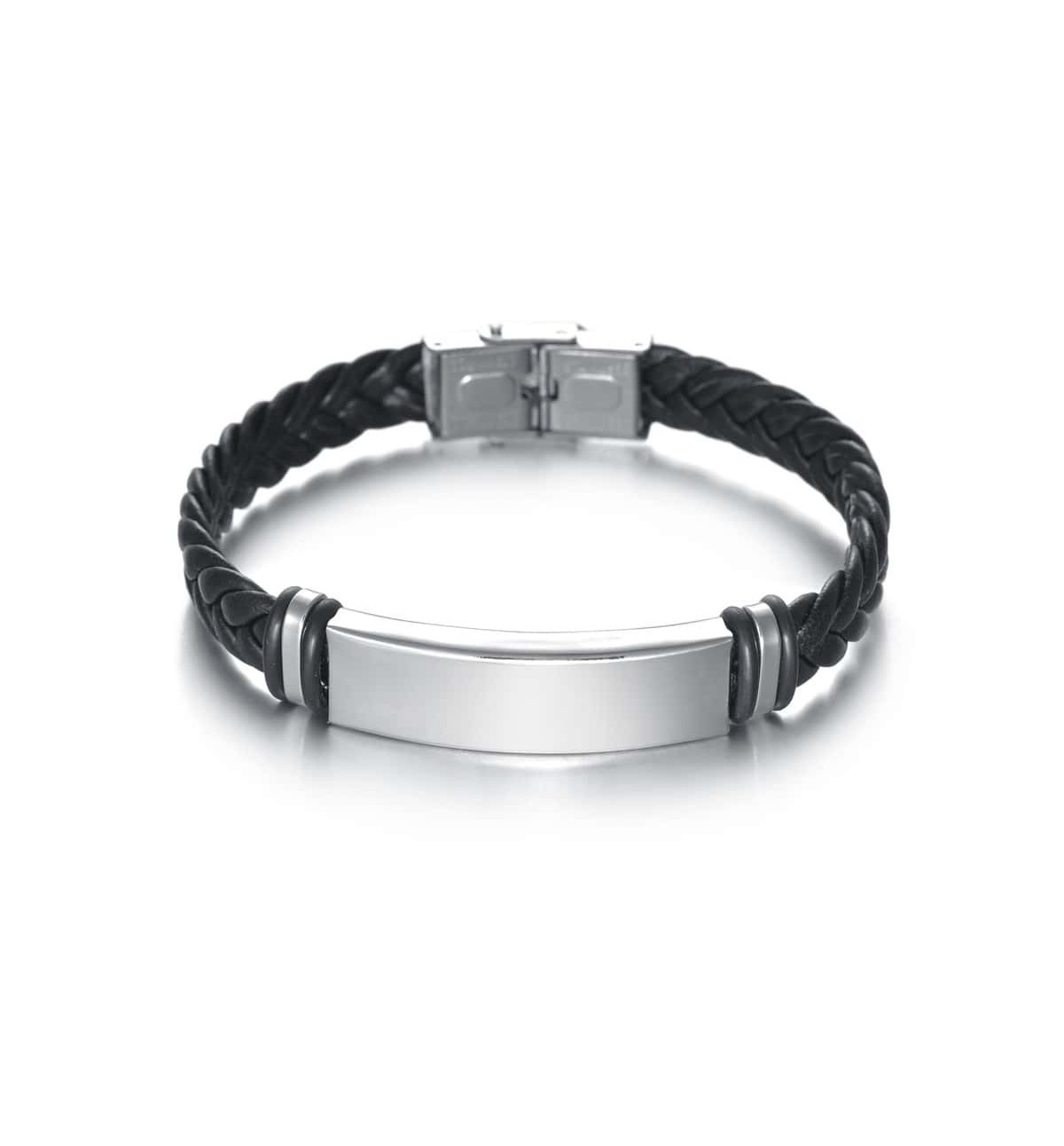 Pulsera Hombre, diseño Trensado y decorado Metálico - Imagen 3