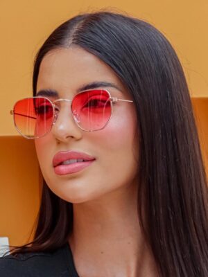 Lentes Hexagonales clasicos rosados Degrade 400UV